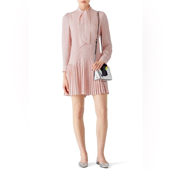 kate spade Dresses & Skirts - Kate spade New York Pink Pleated Georgette Dress Pink & White size 0